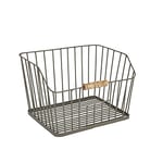 KitchenCraft Living Nostalgia Large Wire Storage Basket for Kitchen, Bathroom Counter or Wall Mounted Storage, 23.5 x 28.5 x 19 cm, Grey