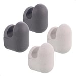 WAGNER - hooks4home - Crochet mural design PILL, set de 4 pièces - 51 x 32 x 37 mm, plastique bio recyclé, gris clair/gris foncé - Made in FR - 17041024