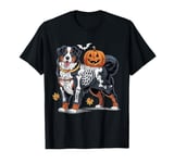 Bernese Mountain Dog Skeleton Jack O Lantern Funny Halloween T-Shirt