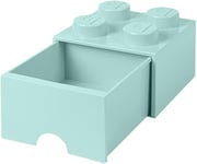 Room Copenhagen Lego Brick 4 Knobs, 1 Drawer, Stackable Storage Box, 4.7 l, Gre