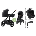 Britax | Smile 5Z kombivogn + Core bilstol Black & Base | Fossil Grey