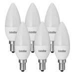 6W LED Candle Bulb E14, Warm White 3000K (pack of 6)