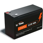 LiTime Lithium Batterie LiFePO4 12V 6Ah 76,8 W rechargeable au lithium avec BMS 6 A intégré, faible auto-décharge pour sondeur, lumière LED, caméra de surveillance, jouet, camping