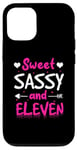 Coque pour iPhone 12/12 Pro Joyeux 11e anniversaire Sweet Sassy et Eleven Girls 11 ans