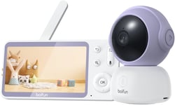 BOIFUN 2K Ultra HD Smart Baby Monitor Camera, App&5'' Screen Control, Detection,