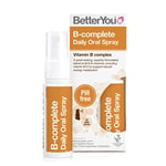 BetterYou B-Complete Daily Oral Spray, Pill-Free Vitamin B Complex Supplement, Formulated Blend of All 8 B Vitamins, Including B12 to Support Natural Energy, 1-Month Supply, Made in The UK