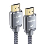 Câble Hdmi 4K 2Meter Câble Hdmi Par Ethernet En Nylon Tressé Supporte 3D/ Retour Audio - Cordon Hdmi Pour Lecteur Blu-Ray/ Ps3/ Ps4/ Netfix/ Fire Tv /Ecran - Gris[VID060657]