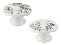 V&A Alice in Wonderland Mini Cake Stands,White,10 x 10 x 5.3 cm - (Set of 2)