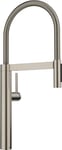 BLANCO CULINA-S II Satin Platinum, high Pressure, with Pull-Out Hose, Change from Clear Jet to Shower Jet, Ceramic Cartridge, Assured Water Quality and Water-Saving