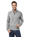 Vincenzo Boretti Pull-Over tricoté pour Homme, Coupe étroite, Manche-Longue, à col Camionneur côtelé, Troyer en Grosse Maille, Chic et Chaud pour l'hiver et l'automne, uni Gris S