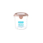 Pink 800ml)Plastic Transparent Sealed Containers Kitchen Food Cereal Beans