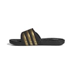 adidas Unisex Adissage Slides, Core Black/Gold Metallic/Core Black, 18 UK