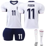 UEFA EM 2024 England Hemma Barn Fotboll Kit No. 11 Foden 26