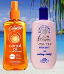 Carrot Oil SPF 0 Deep Tan Oil and After Sun Burn Relief Lotion Sun Oil Sun Cream