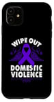 Coque pour iPhone 11 Wipe Out Domestic Violence, ruban violet