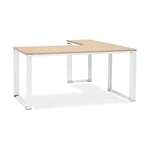 Bureau d'Angle Design Hovik 160cm Naturel & Blanc