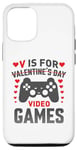 Coque pour iPhone 12/12 Pro V est pour les jeux vidéo, la Saint-Valentin, Funny Gamer, pour hommes et garçons