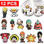 Anime One Piece Shoe Charms Jibbitz Croc Shoes Charm Bundle Sandals Decor 12Pcs