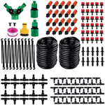 Micro Drip Irrigation Kit 30m Dripper Automatic Garden Watering System Greenhouse Sprinkler Drip Irrigation Drip Watering Equipment with Adjustable Nozzle Sprinkler Sprayer (30m)