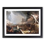 Course Of The Empire Destruction By Thomas Cole Classic Painting Framed Wall Art Print, Ready to Hang Picture for Living Room Bedroom Home Office Décor, Black A2 (64 x 46 cm)