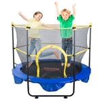 VEVOR Trampoline pour Enfants 152,4 cm Mini Trampoline Extérieur Intérieur pour Tout-Petits avec Filet de Sécurité Panier de Basket et Balles Océan Cadeau d'anniversaire pour Enfants de 3 Ans et Plus