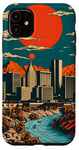 Coque pour iPhone 11 Reno Nevada Vintage Comic Skyline Design graphique