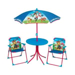 Fun House - Pat Patrouille salon de jardin composé d'une table, de 2 chaises pliables et un parasol pour enfant