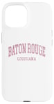 Coque pour iPhone 15 Pink Baton Rouge Louisiana LA Varsity Style sur Baton Rouge