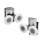 2 Pièces Roulettes Doubles - pour Porte de Douche Coulissante, À 2 Roues de 23 mm de Diamètre en Alliage de Zinc Salle de Bain Roulette de Douche