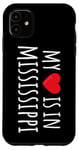 Coque pour iPhone 11 My Heart Is In Missisippi Cute American State