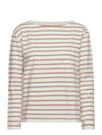 Blessed Sweatshirt Stripe Tops T-shirts & Tops Long-sleeved Beige Moshi Moshi Mind