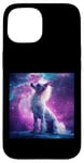 Coque pour iPhone 15 Chien chinois à crête galaxie magique