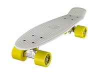 Ridge Glow In The Dark Retro Style Skateboard complet avec ABEC-7 roulements Blanc/Jaune - 56 cm