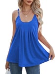 iChunhua Baggy Vest Tops for Women UK Dressy Long Summer Tank Top Blue 2XL