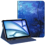 FINTIE Case for iPad Air 11 inch (2024) M2, iPad Air 6th / 5th / 4th Generation (2024/2022/2022) - [Multi-Angle Viewing] Folio Stand Protective Cover with Pencil Holder & Pocket, Starry Sky