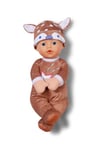 BABY born for babies Sleepy Deer, Soft 30cm Fabric Doll with Deer-design hat and Integrated Rattle for Newborn Babies, 836552 Zapf Creation