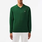 Lacoste Mens V-Neck Wool Sweatshirt in Green material_Wool - Size Small