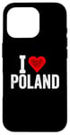 iPhone 16 Pro Funny Design Retro I Love Poland with a Red Heart Case