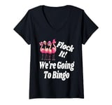 Womens Flock It We Are Going To Bingo Lover Game Player Game Night V-Neck T-Shirt