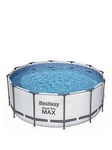 Bestway 12Ft Steel Pro Max Frame Pool Set, Filter Pump With Ladder