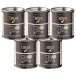 5x Paint Factory Jet Black Gloss Tin Paint Fast Drying Interior Exterior 300ml