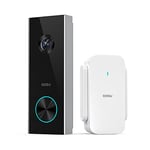 AOSU Wireless Doorbell Camera, Battery-Powered Video Doorbell, 2K Resolution, No Monthly Fees, 2.4GHz WiFi, Human Detection, 120-Day Battery Life, Video Calling, Voice Changer, Work with Alexa