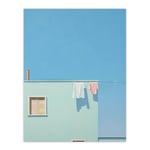 Artery8 Washing Line Shadows By Amy Denver Minimalist Soft Pastel Laundry Room Minimalism Simple Modern Artwork Large Wall Art Poster Print Thick Paper 18X24 Inch