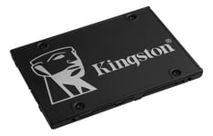 Kingston KC600 SSD-levy, SATA, 512GB, 2,5", 3D TLC NAND, musta
