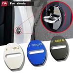 YKANZS black 4pcs Car Door Lock Buckle cover car sticker car,For Skoda Octavia FABIA KAMIQ KAROQ KODIAQ RAPID SCALA SUPERB