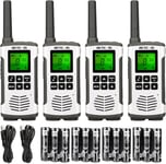 RT45 Talkie Walkie, sans Licence 16 Canaux, Talkie Walkie Professionnel PMR446, 121 Codes VOX, Longue Portée, Rechargeable USB, Talkie walkie 4 Pieces pour Ecole Famille Hôtel (4 Pcs)