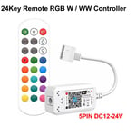 Magic Home-Contrôleur WiFi sans fil compatible Bluetooth,RGB,RGBW,IR,RF,LED,DC5V,12V,24V,WS2811,WS2812,Bande LED - Type RGBW WIFI 24Key One-1 PC