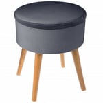 Atmosphera Créateur D'intérieur - Tabouret coffre en velours tess atmosphera - gris - gris