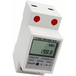 LCD digital display DIN-skena enfas energimätare 5-80A 220V 50Hz Elektronisk KWh-mätare Energiförbrukning Monitor D