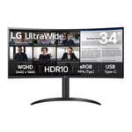 LG 34" Ultrawide 34WR55QK-B QHD Curved HDR Business/Gaming Monitor